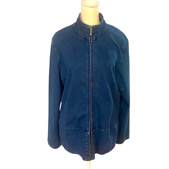 Orvis Women’s  Blue Denim Jacket Size M Full Zip Stretch Casual Outdoors Spring - Picture 3 of 13